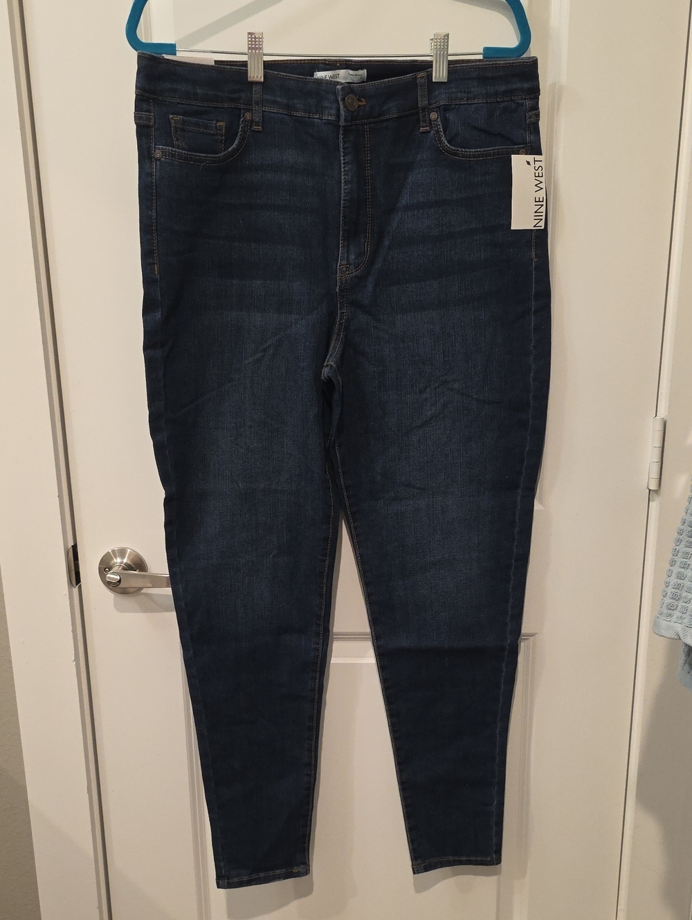 NWT Nine West High Rise Skinny Jeans Size 16 Dark Wash